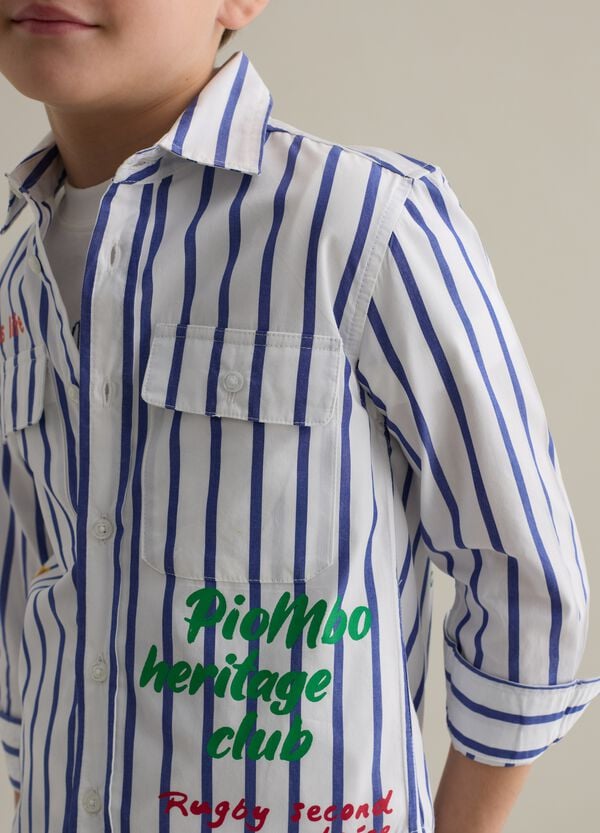 Ovs Camicia A Righe Con Stampa Lettering
