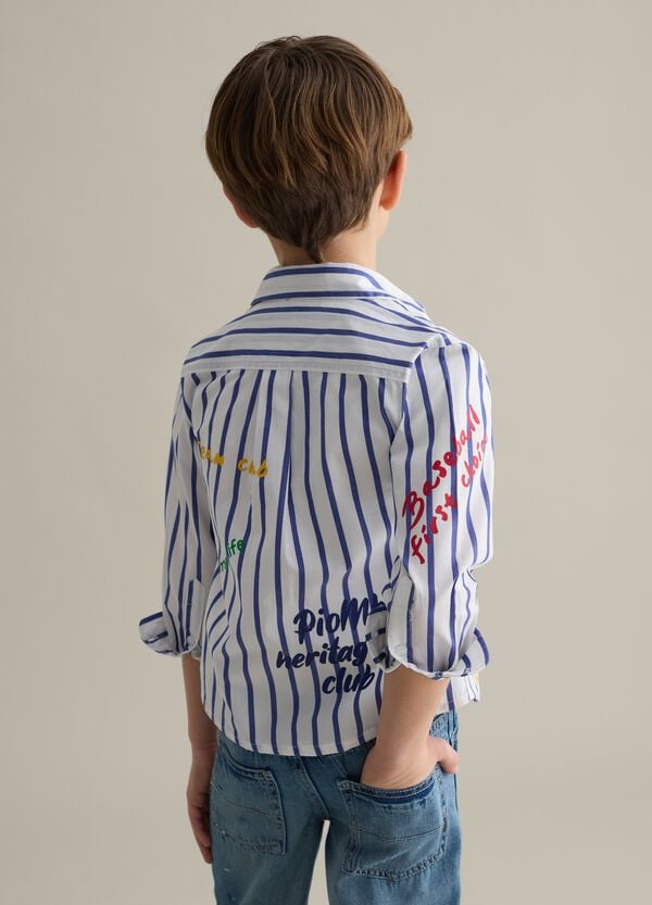Ovs Camicia A Righe Con Stampa Lettering