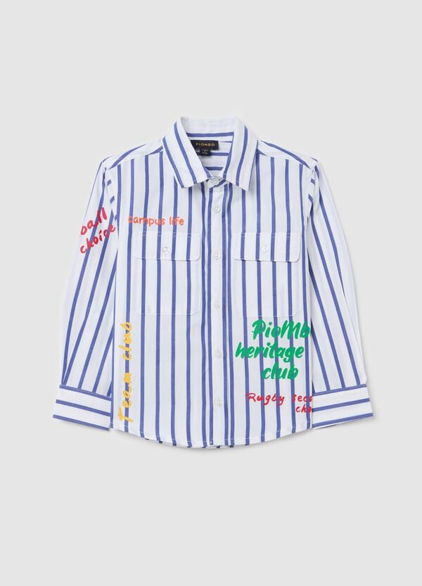 Ovs Camicia A Righe Con Stampa Lettering