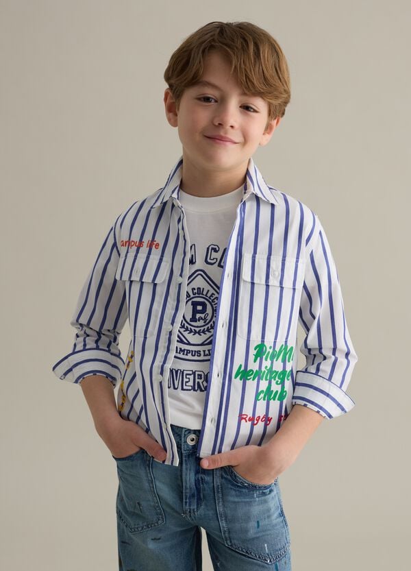 Ovs Camicia a righe con stampa lettering