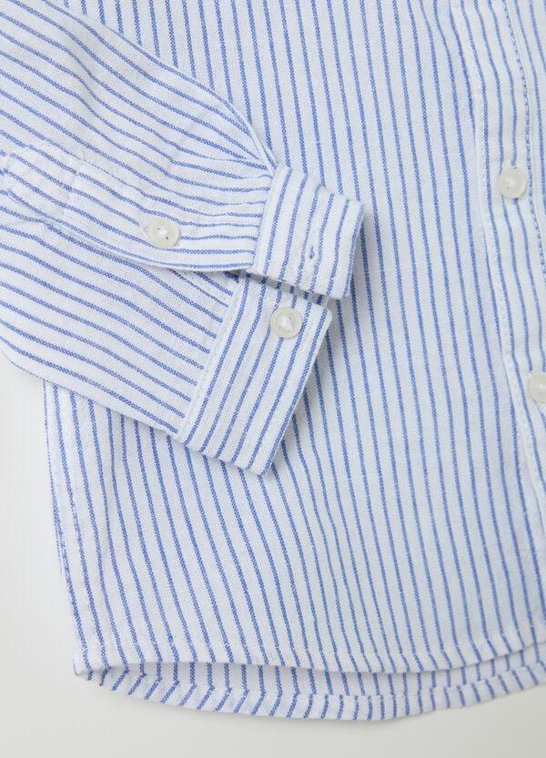 Ovs Camicia A Righe In Cotone E Lino
