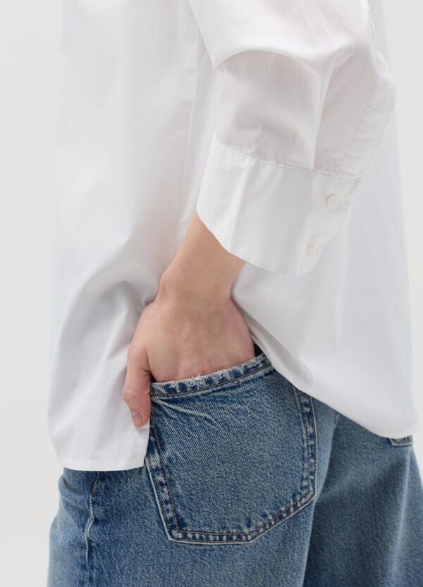 Ovs Camicia Bianca Con Maniche A Tre Quarti