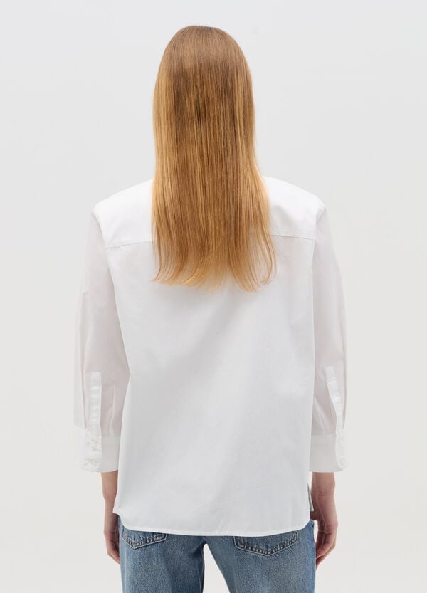 Ovs Camicia Bianca Con Maniche A Tre Quarti