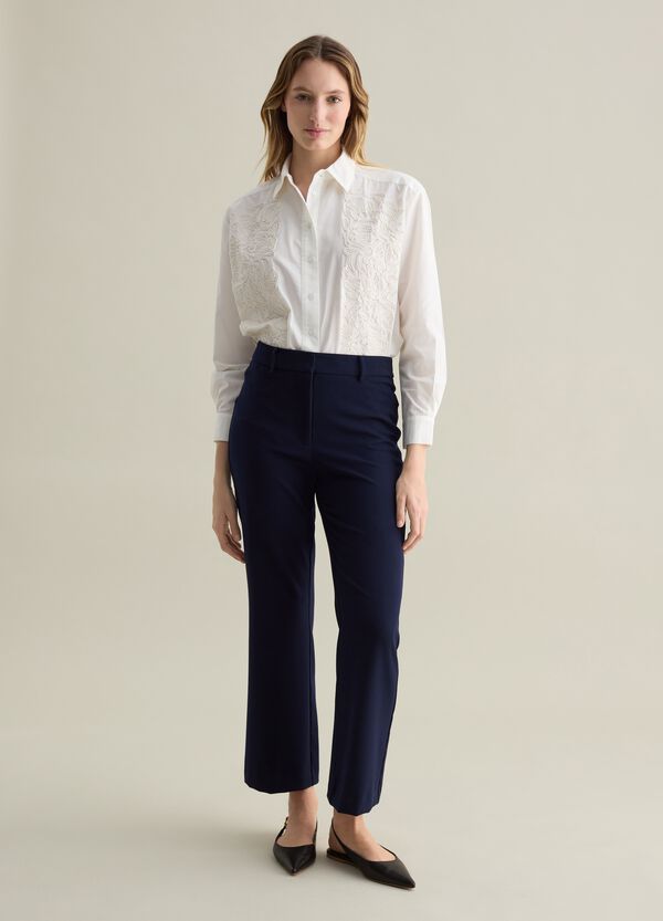 Ovs Camicia Bianca Decorata In Cotone