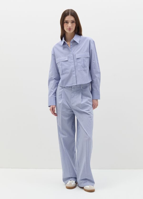 Ovs Camicia Boxy Fit A Righe Sottili