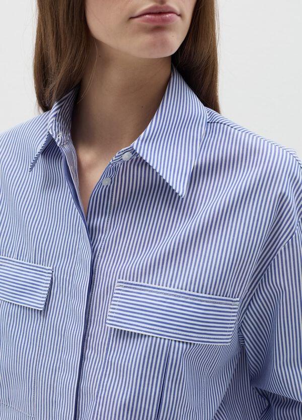 Ovs Camicia Boxy Fit A Righe Sottili