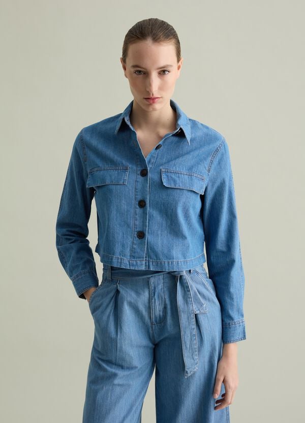 Ovs Camicia Boxy Fit In Denim