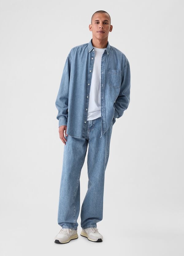 Ovs Camicia Button-down In Denim