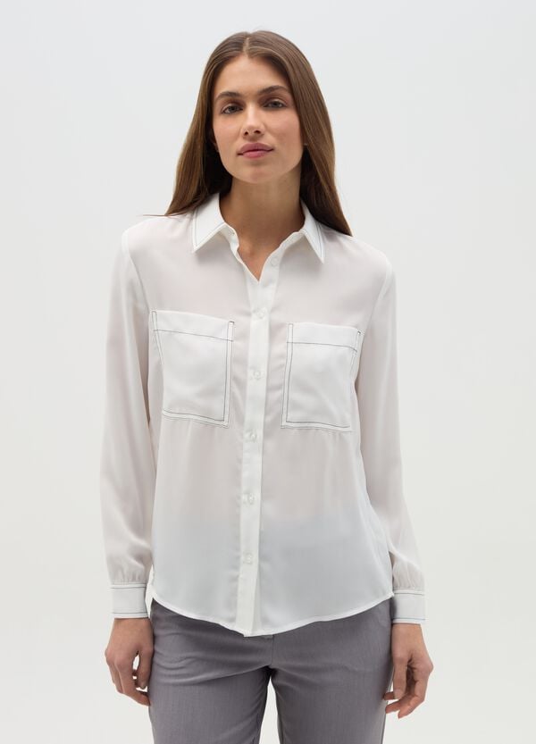 Ovs Camicia Con Cuciture A Contrasto