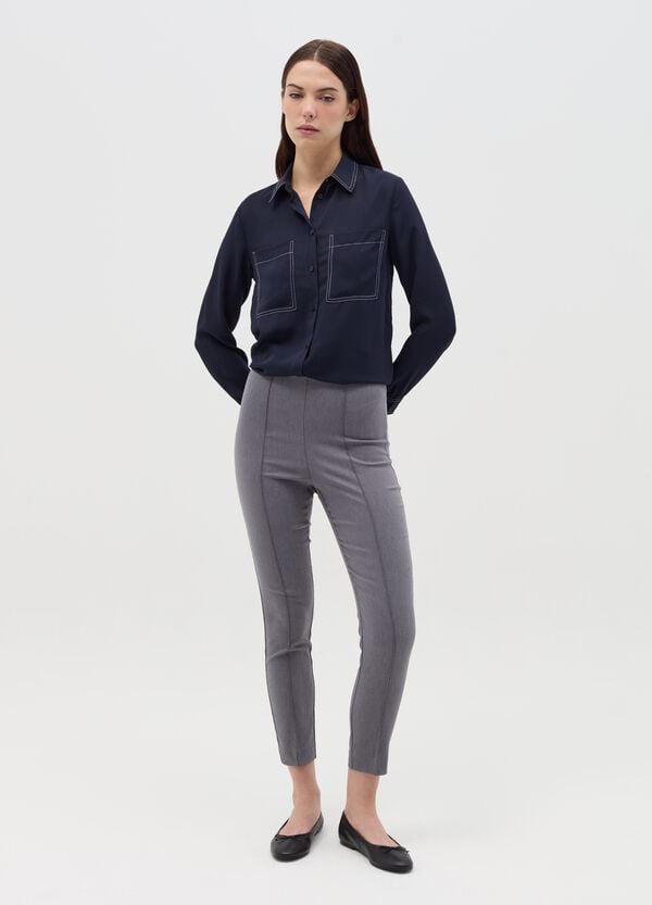 Ovs Camicia Con Cuciture A Contrasto