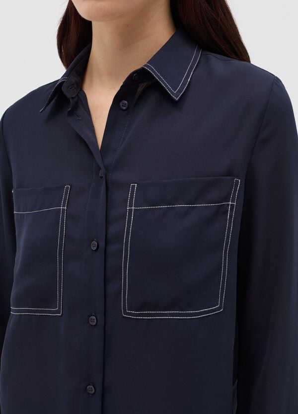 Ovs Camicia Con Cuciture A Contrasto