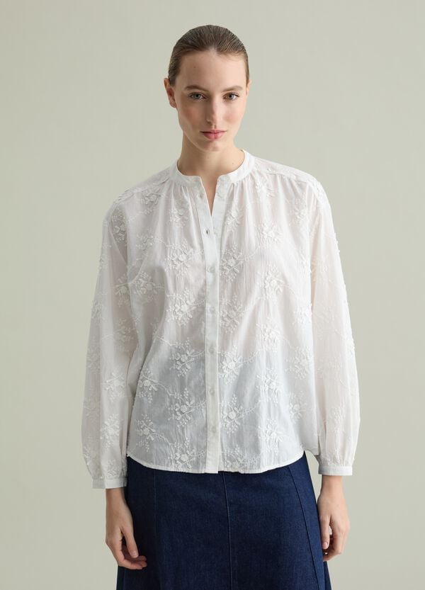 Ovs Camicia Con Ricamo Floreale All-over