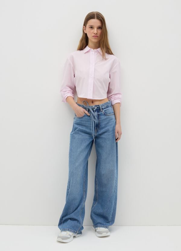 Ovs Camicia Crop In Cotone