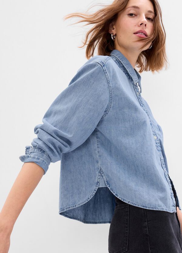 Ovs Camicia Crop In Denim
