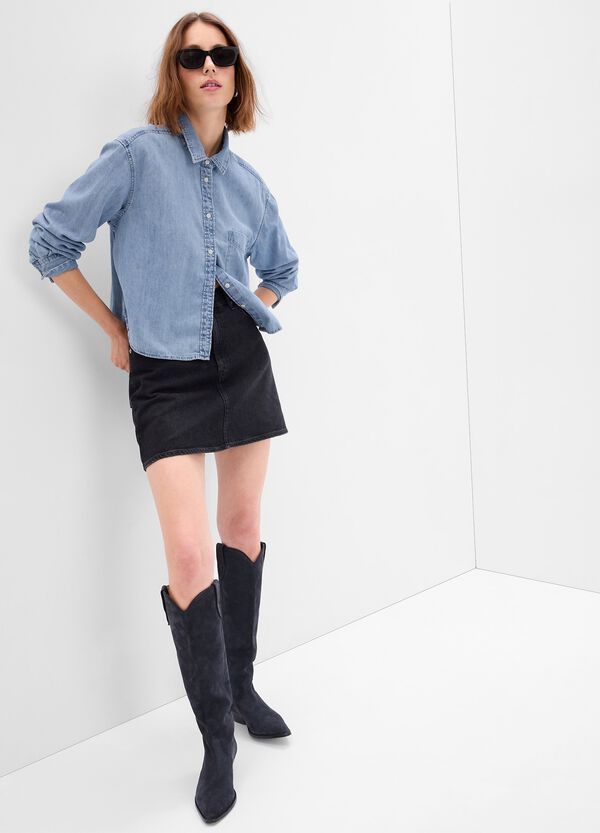 Ovs Camicia crop in denim