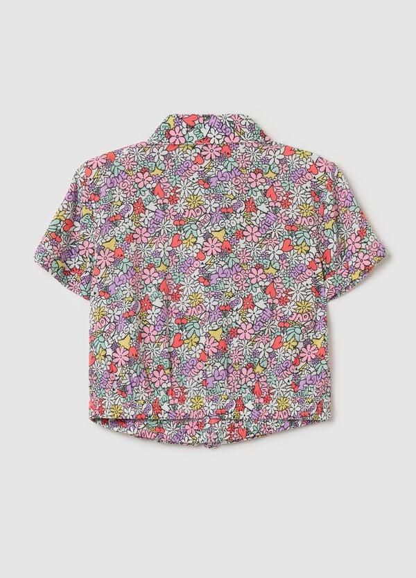 Ovs Camicia Crop In Fantasia Floreale