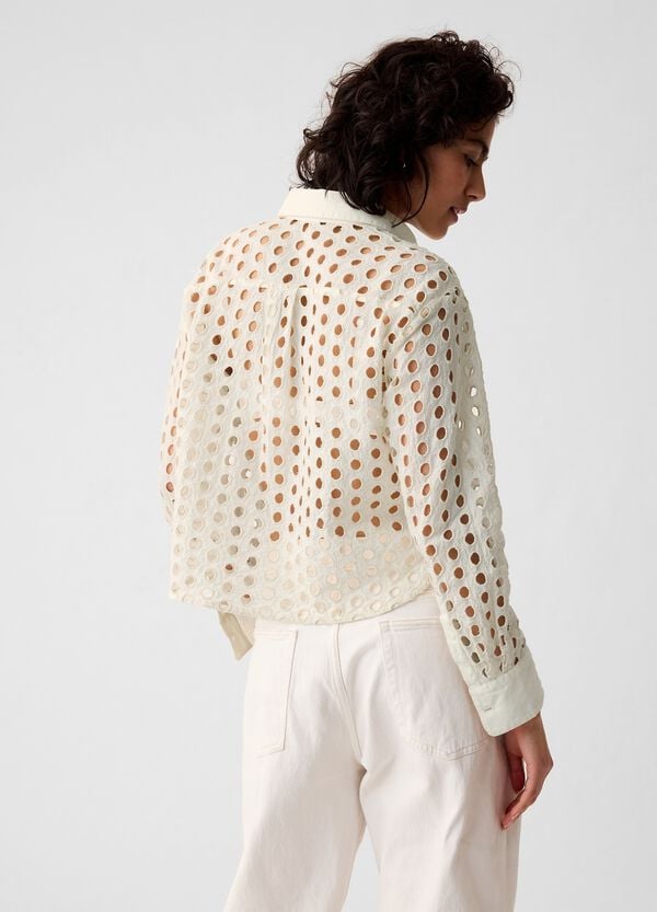 Ovs Camicia Cropped Con Dettagli Traforati