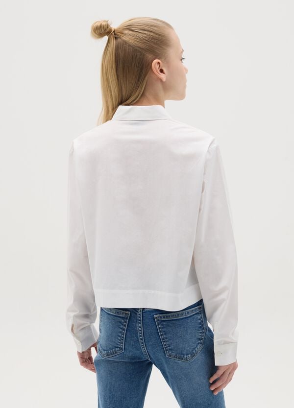 Ovs Camicia Cropped Fit In Cotone