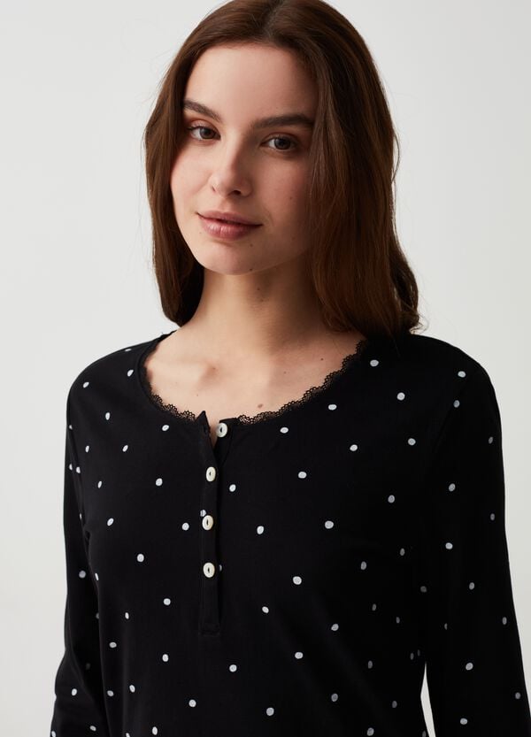 Ovs Camicia Da Notte A Pois Con Scollo Serafino