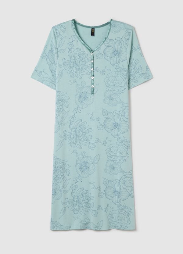 Ovs Camicia da notte azzurra con stampa floreale