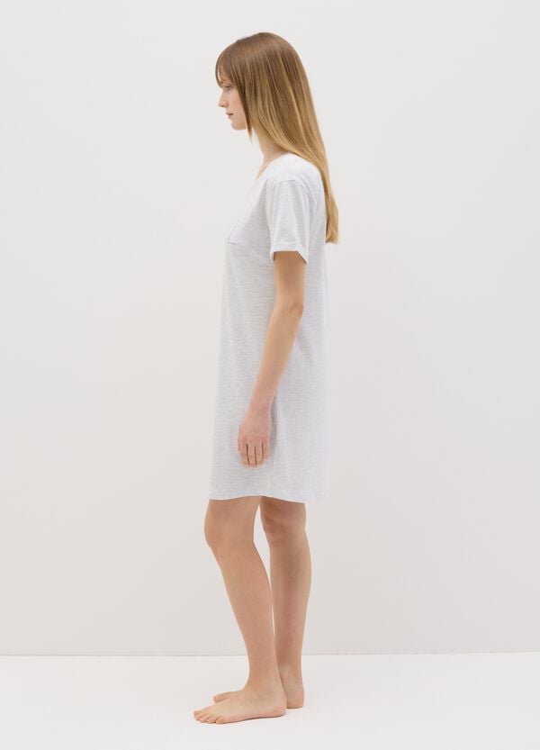 Ovs Camicia Da Notte Grigio Con Stampa "Be Real"