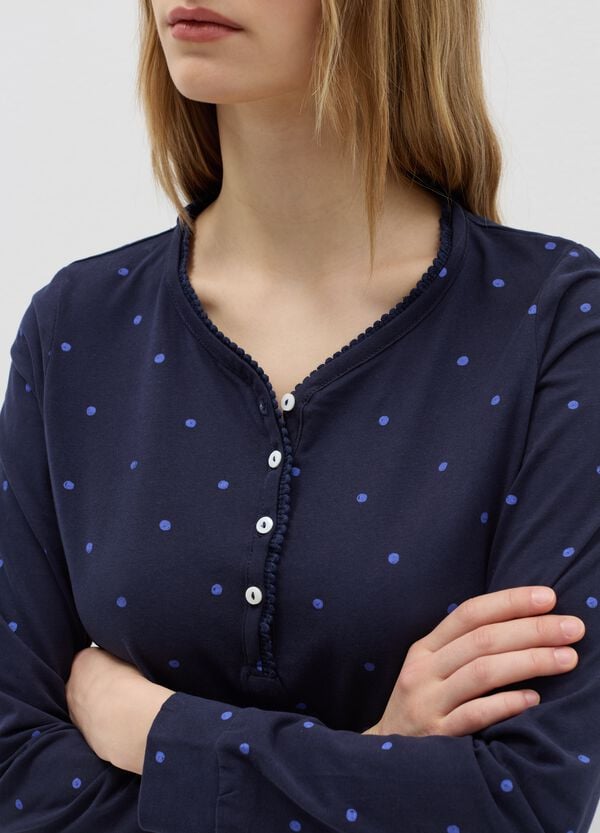 Ovs Camicia Da Notte In Cotone Fantasia Pois