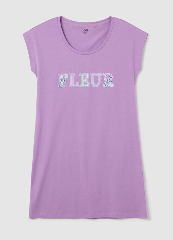 Ovs Camicia da notte in cotone viola