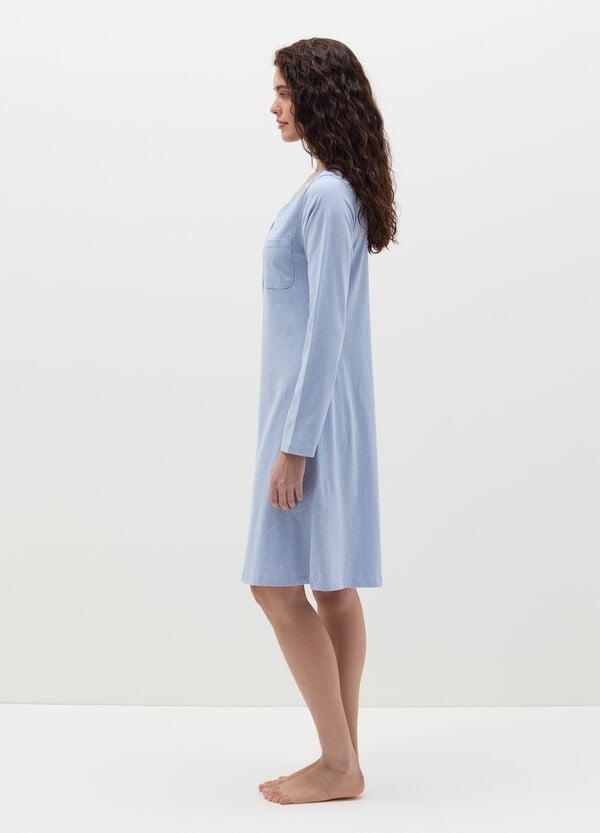 Ovs Camicia Da Notte Micro Pois Con Bottoni