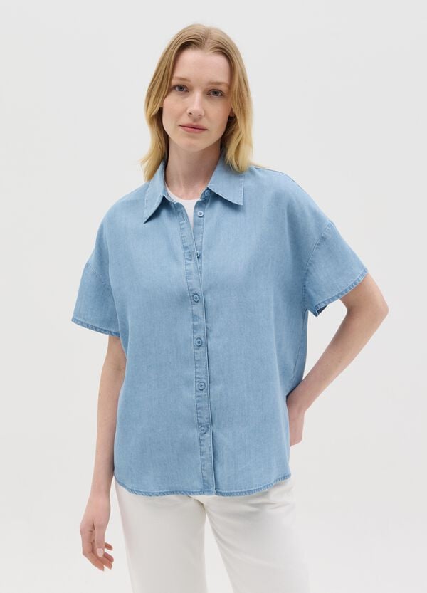 Ovs Camicia Denim A Maniche Corte