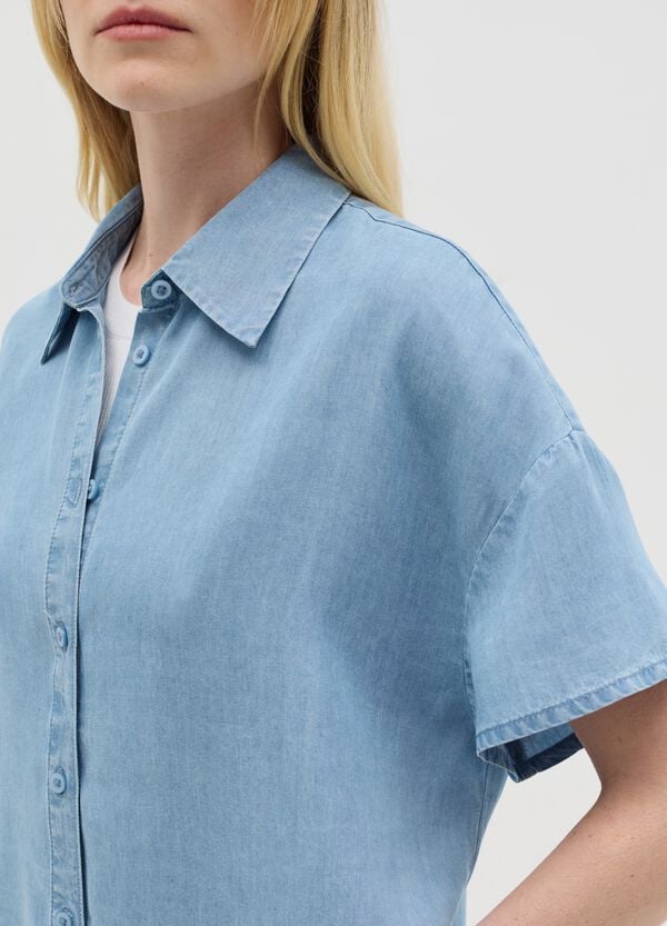 Ovs Camicia Denim A Maniche Corte