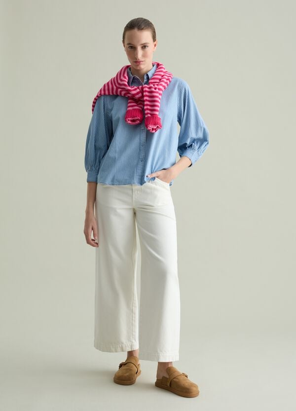 Ovs Camicia Fluida A Righe Maniche A Tre Quarti