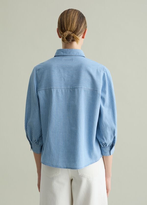 Ovs Camicia Fluida A Righe Maniche A Tre Quarti