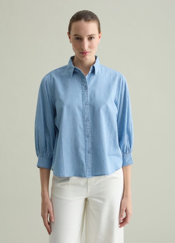 Ovs Camicia fluida a righe maniche a tre quarti