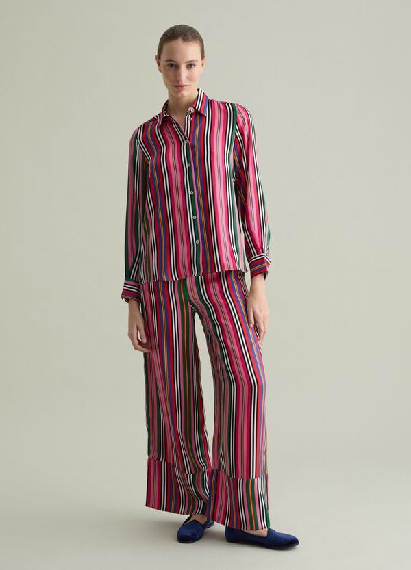 Ovs Camicia Fluida A Righe Multicolor