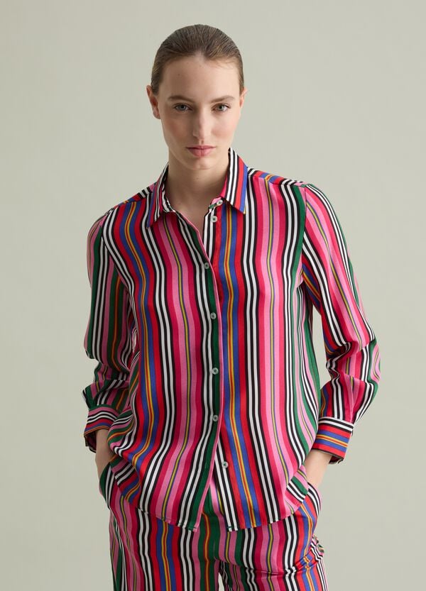 Ovs Camicia fluida a righe multicolor