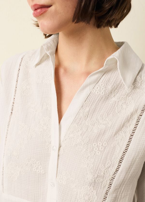 Ovs Camicia Garzata Con Dettagli In Sangallo