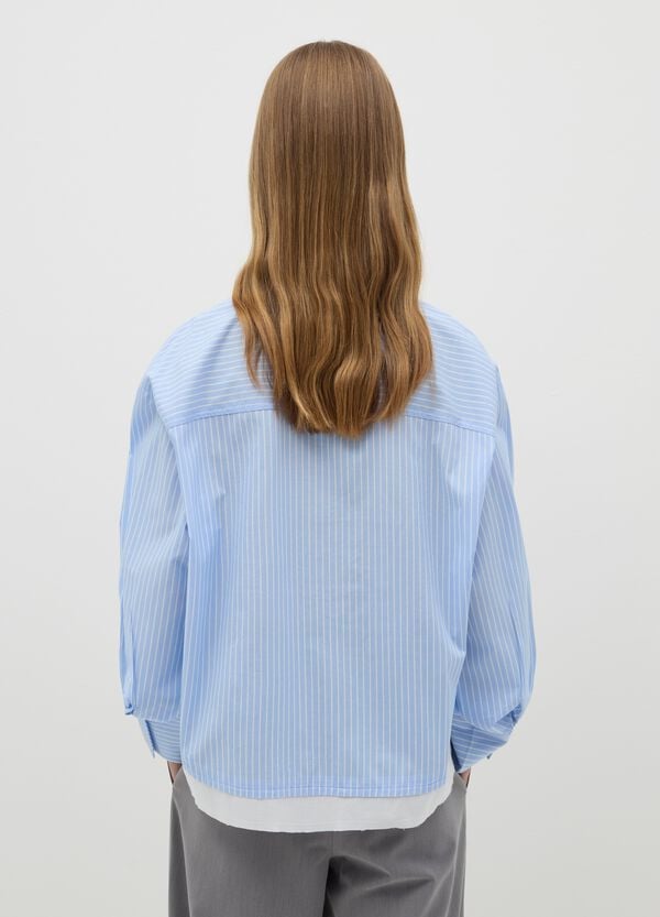 Ovs Camicia Gessata Con Dettagli Effetto Doppio