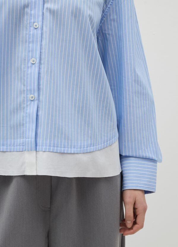 Ovs Camicia Gessata Con Dettagli Effetto Doppio