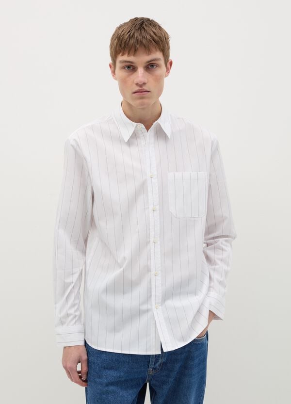 Ovs Camicia Gessata Con Tasca