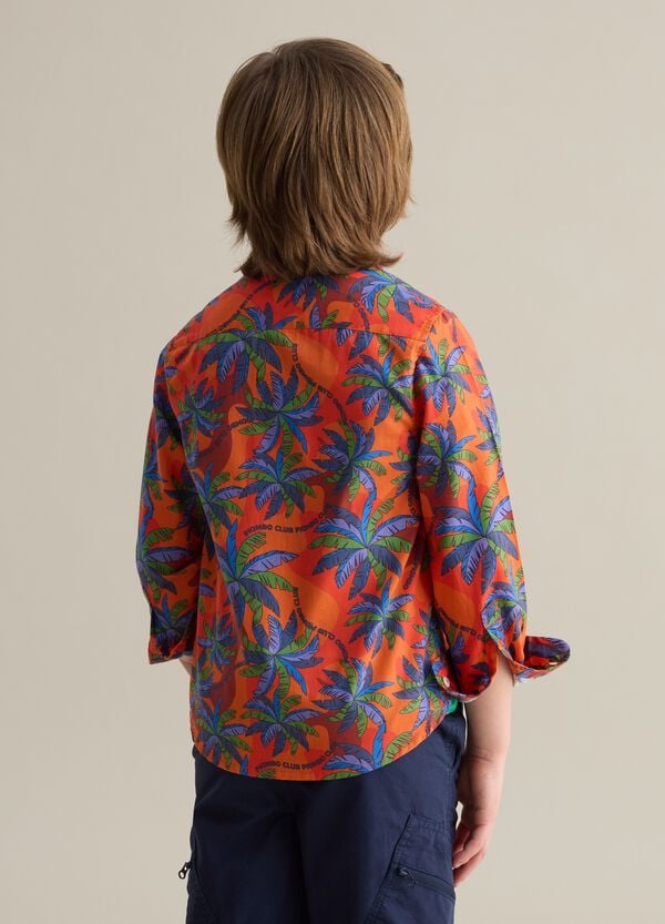 Ovs Camicia In Cotone Button-down Con Stampa Palme