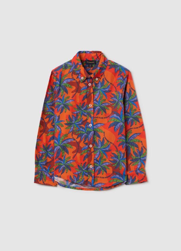 Ovs Camicia In Cotone Button-down Con Stampa Palme