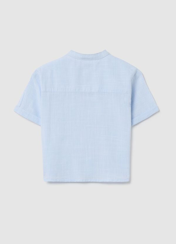 Ovs Camicia In Cotone Colletto Coreana E Tasca
