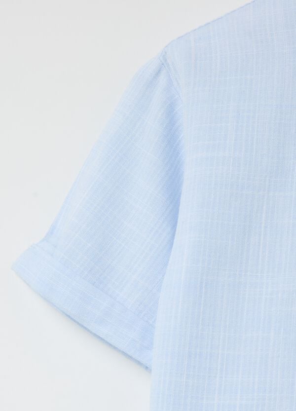 Ovs Camicia In Cotone Colletto Coreana E Tasca