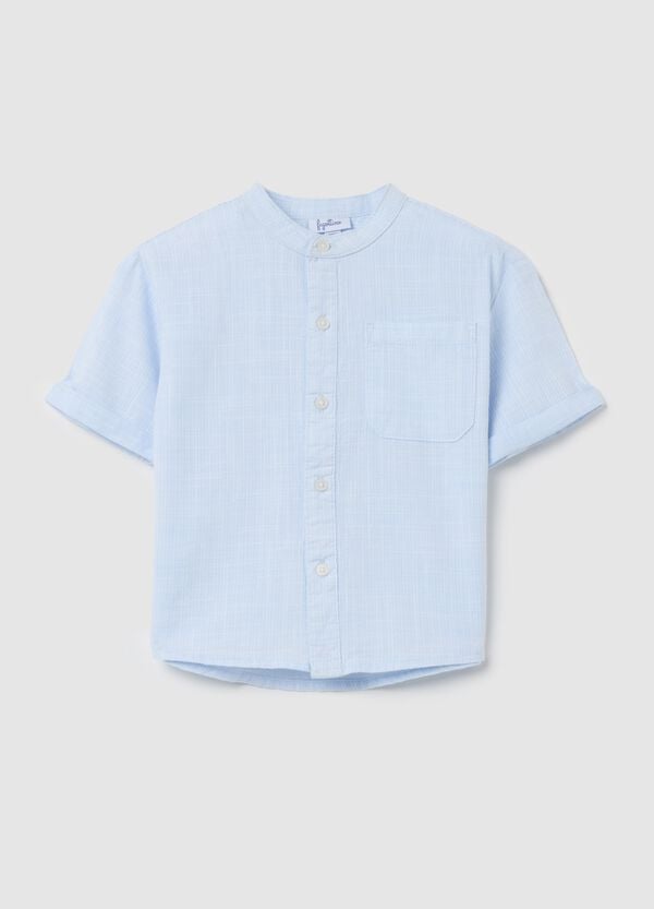Ovs Camicia in cotone colletto coreana e tasca