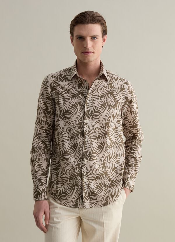 Ovs Camicia In Cotone Con Stampa Foliage
