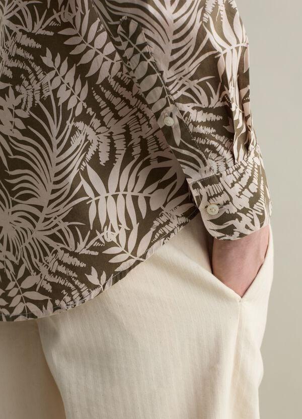 Ovs Camicia In Cotone Con Stampa Foliage