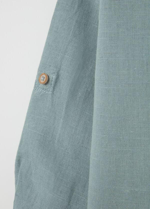 Ovs Camicia In Cotone E Lino Colletto Coreana
