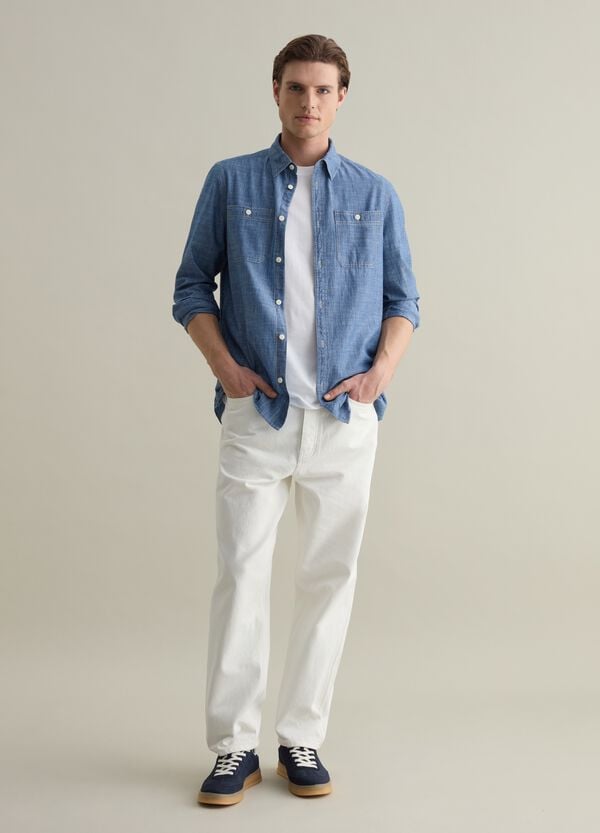 Ovs Camicia in cotone fiammato con tasche