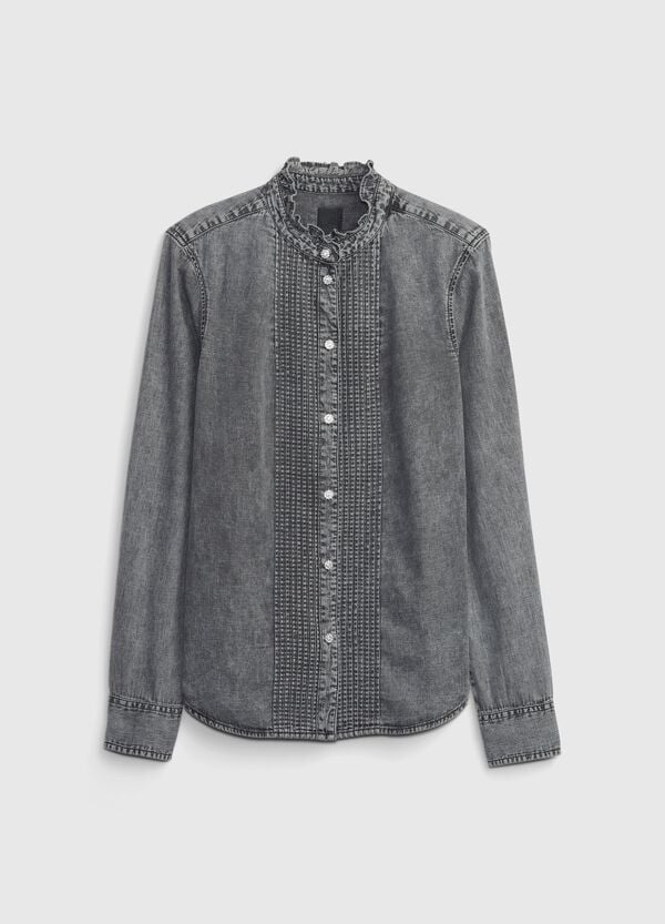 Ovs Camicia In Denim Con Bottoni Gioiello