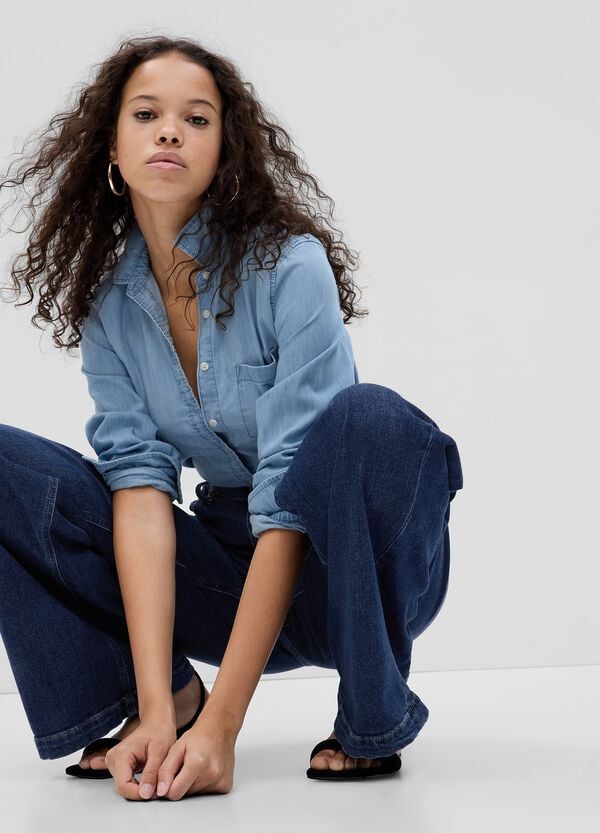 Ovs Camicia In Denim Con Tasca